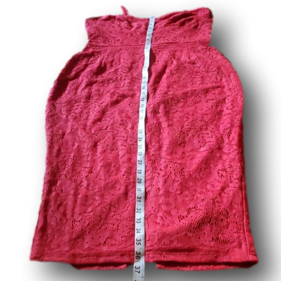 PrettyLittleThing Shape Red Lace Bodycon Midi Dress Size 8 - Picture 16 of 16